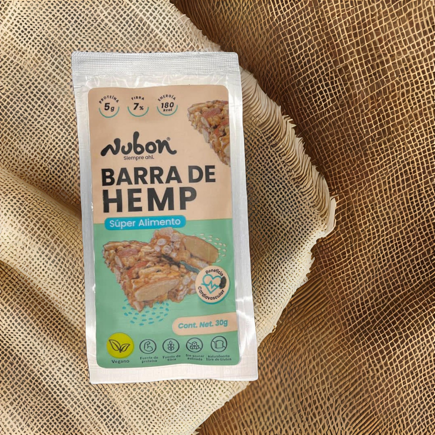 Barra de Hemp  Almendra y mantequilla de Maní Caja 12 Unds